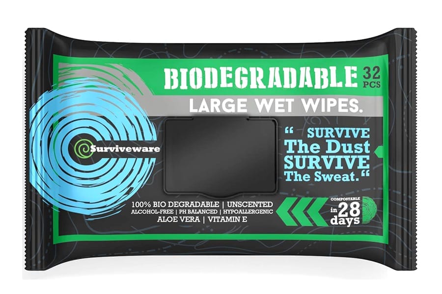 Surviveware Biodegradable Wet Body Wipes