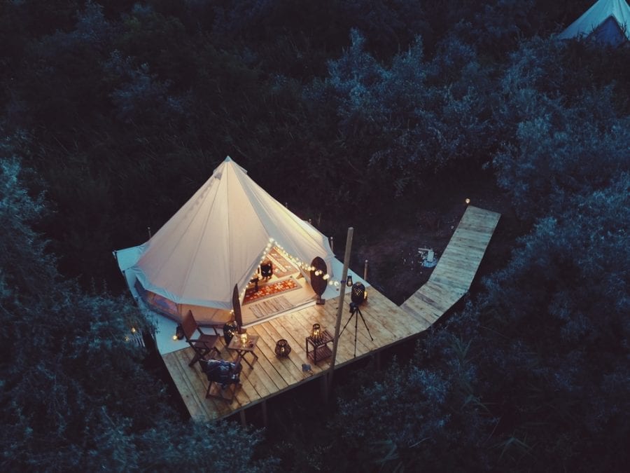 A Glamping Tent from Above